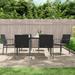 Anself Patio Chairs with Cushions 6 pcs Black 22 x23.2 x33.1 Poly Rattan