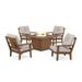 POLYWOODÂ® Prairie 5-Piece Deep Seating Set with Fire Pit Table in Teak / Dune Burlap