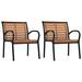 Anself Patio Chairs 2 pcs Steel and WPC Black and Brown