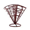 NUOLUX 4 in 1 French Fry Stand Holder Fries Cone Basket Rack for Fries Potato Chips Fish Chicken Appetizers(Wine Red)