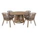 Escondido Tutti Frutti Outdoor 5 Piece Dining in Eucalyptus Rope and Cushions