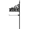 HNLLC USA Handcrafted Boardwalk 47 Reflective Nightvision Address Sign with Garden Flag Pole Double-Sided Customized Ready to Install - SF