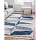 Rugs.com Athena Shag Collection Rug â€“ 2 2 x 3 Blue Shag Rug Perfect For Entryways Kitchens Breakfast Nooks Accent Pieces