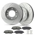 ECCPP 2pcs Rear Brake Rotors and 4pcs Ceramic Brake Pads Set for Lexus CT0h for Toyota Corolla FWD Prius 15-18 for Toyota Prius FWD 12-15 for Toyota Prius Plug-In FWD 17 for Toyota Prius Prime FWD