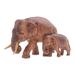 Mom and Me,'Handcrafted Teak Wood Elephant Statuette from Thailand'