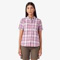 Dickies Women's Plaid Woven Shirt - Lilac Herringbone Size XL (FS307)