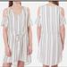 Anthropologie Dresses | Anthropologie Cloth & Stone Cotton Linen Cold Shoulder Dress Stripes Xs | Color: Gray/White | Size: Xs