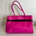 Kate Spade Bags | Kate Spade New York Bright Pink Fuchsia Leather Black Bow Accent Tote Bag | Color: Pink | Size: Os