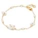 Kate Spade Jewelry | Kate Spade Precious Pansy Gold Mother Of Pearl/Rhinestone Bracelet, New | Color: Gold/White | Size: 7