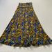 Lularoe Skirts | Lularoe Women's Size Xs Pretty Yellow Roses W/ Blue Leaves Long Maxi Skirt | Color: Blue/Orange | Size: Xs