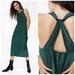 Anthropologie Dresses | Anthropologie Maeve Adrienne Twist-Back Emerald Green Velvet Midi Dress Large | Color: Green | Size: L