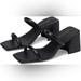 Free People Shoes | Free People Parker Double Strap Heel 37 Black | Color: Black | Size: 37eu