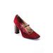 Kate Spade New York Shoes | Kate Spade New York Women's Suede Block Heel Square Toe Pumps Red Size 8.5 | Color: Red | Size: 8.5