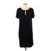 Lucky Brand Casual Dress - Shift: Black Solid Dresses - Women's Size Small