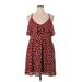 Xhilaration Casual Dress - A-Line V-Neck Sleeveless: Red Dresses - Women's Size 2X-Large