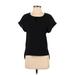French Connection Short Sleeve Blouse: Black Tops - Women's Size X-Small