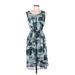 Simply Vera Vera Wang Casual Dress - High/Low: Teal Tie-dye Dresses - Women's Size Medium Petite
