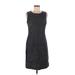 Calvin Klein Casual Dress - Sheath Crew Neck Sleeveless: Gray Solid Dresses - Women's Size 8