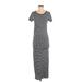 James Perse Casual Dress - Midi: Gray Stripes Dresses - Women's Size X-Small