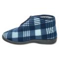 GONEN KIPI Men's Slippers Classic Iconic Israeli vintage design | Warm & Soft House Shoes for men | Rubber Sole, Warm Cloth Lining, Front Zipper | נעלי בית קיפי קלאסיות לגבר, Blue/White Squares,