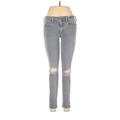 American Eagle Outfitters Jeggings - Mid/Reg Rise: Gray Bottoms - Women's Size 6 - Distressed Wash