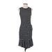 DKNY Casual Dress: Black Stripes Dresses - Women's Size X-Small