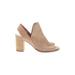 Cole Haan zerogrand Heels: Slingback Chunky Heel Boho Chic Tan Solid Shoes - Women's Size 8 1/2 - Peep Toe