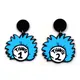 CN DstressThing 1 et 2 Blue Hair Trendy Boucles d'oreilles en acrylique pour femme cadeau de la
