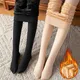 Collants thermiques à effet translucide pour femmes collants chauds leggings minces élasticité