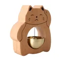 Cloche de porte en bois pour chat mignon ornement de chat porte-bonheur exquis cloche d'ouverture