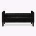Red Barrel Studio® Minturn Upholstered Storage Bench Wood/Velvet/Manufactured Wood in Black | 22 H x 48 W x 18.5 D in | Wayfair