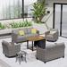 Latitude Run® Chikamia 6 Piece Sofa Seating Group w/ Cushions Synthetic Wicker/All - Weather Wicker/Wicker/Rattan in Gray | Outdoor Furniture | Wayfair