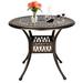 Astoria Grand Engin Round 35.4" Outdoor Dining Table Metal in Brown | 29.5 H x 35.4 W x 35.4 D in | Wayfair E61D32209FAE41A7842336B8D1596B06