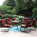 Red Barrel Studio® Leigh Rectangular 6 - Person 60" Long Outdoor Dining Set w/ Cushions Metal in Black | 60 W x 38 D in | Wayfair