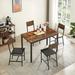 17 Stories Waunita Rectangular 47.2" L x 27.6" W Dining Set Wood/Metal in Brown | 29.7 H x 27.6 W x 47.2 D in | Wayfair