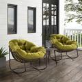 George Oliver Kimann Outdoor Rattan Rocking Chair Padded Cushion Lounge Chair Outdoor for Front Porch, Livingroom | Wayfair