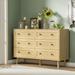 Bay Isle Home™ Aleeah 6 - Drawer Dresser Wood in Brown | 30.7 H x 47.2 W x 15.7 D in | Wayfair B24A638F60634C16AC719F5A816D8317