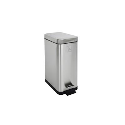 SVITA STM10 Mülleimer Treteimer Abfalleimer 10l inkl. Inneneimer Softclose-Deckel Silber Image