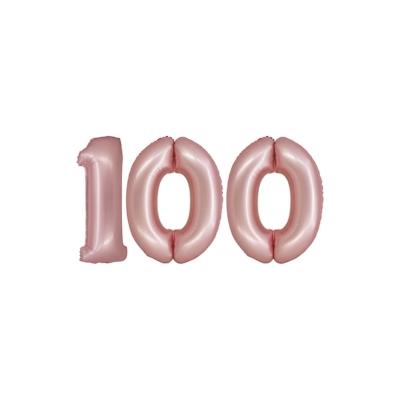 XL Folienballon roségold rosa Zahl 100