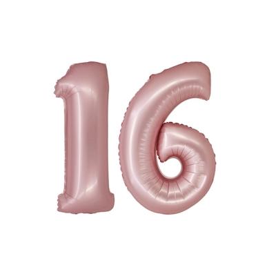 XL Folienballon roségold rosa Zahl 16