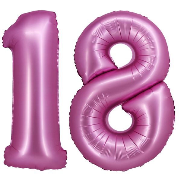 XL Folienballon pink matt Zahl 18 Image