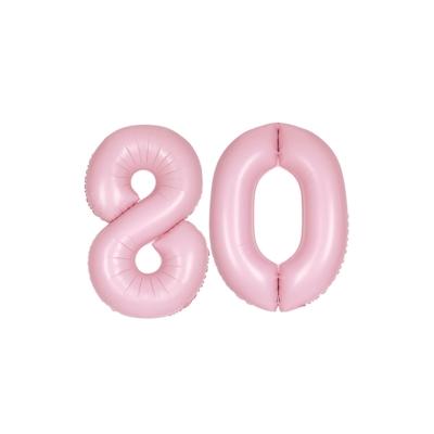 XL Folienballon rosa Zahl 80