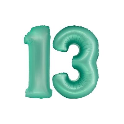 XL Folienballon mint grün Zahl 13