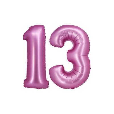 XL Folienballon pink matt Zahl 13