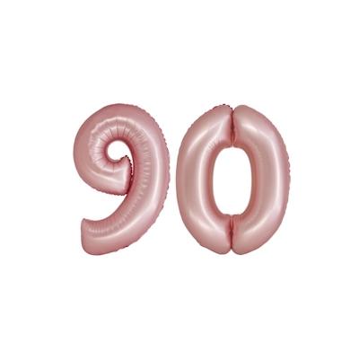 XL Folienballon roségold rosa Zahl 90