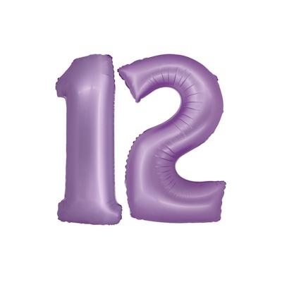 XL Folienballon lavendel Zahl 12