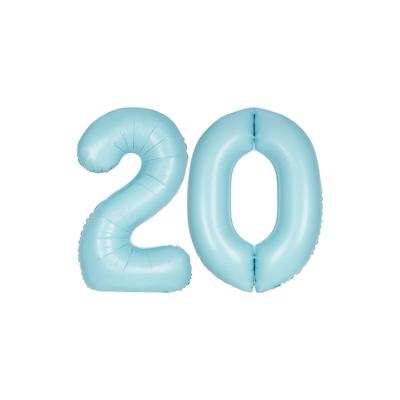 XL Folienballon hellblau Zahl 20