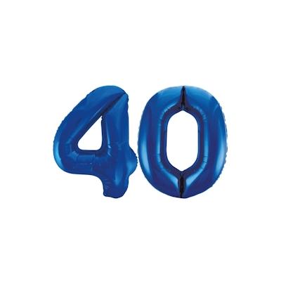 XL Folienballon blau Zahl 40