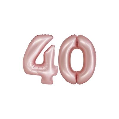 XL Folienballon roségold rosa Zahl 40