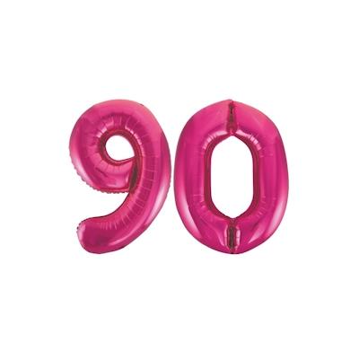 XL Folienballon pink Zahl 90